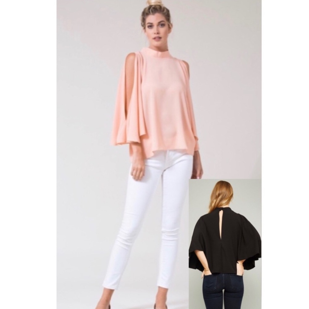 COPY - Open Shoulder Top with Kimono Sleeves